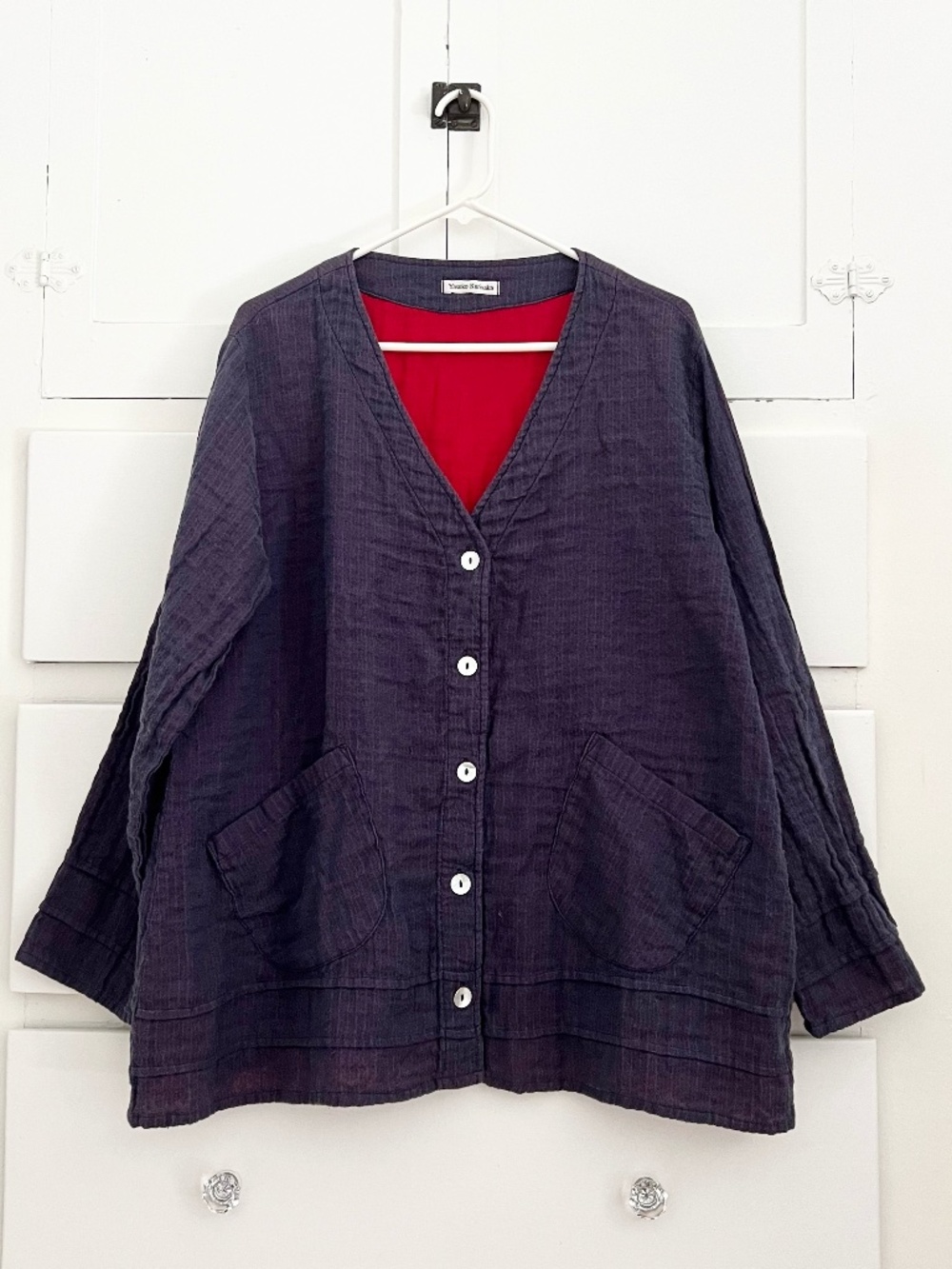 Yasuko Kurisaka Cotton Gauze Button Front Jacket Oversized